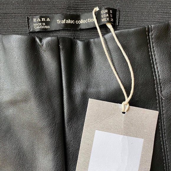 Zara Pants - Zara faux leather black leggings. Size S